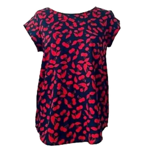 𝅺Sleeveless Black Blouse Shirt Top With Red Lips Plus Size Curvy 1X
